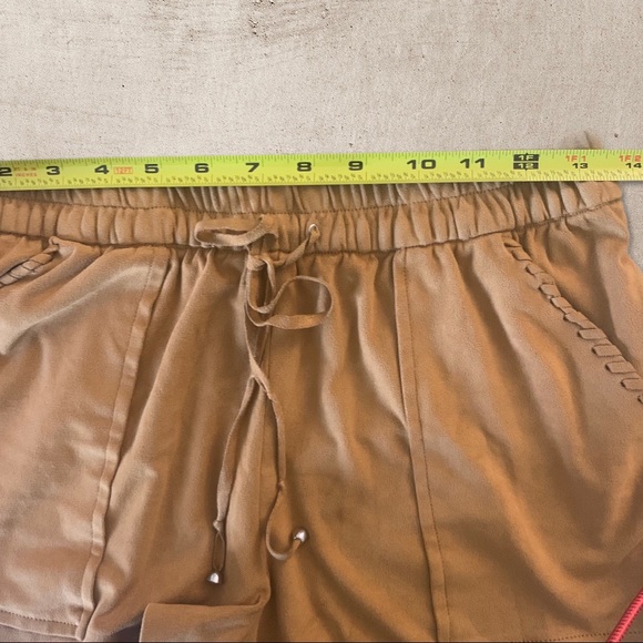 Zara Trafaluc Western Boho Faux Suede Brown Shorts - Picture 8 of 12